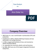 Arco Solar Inc.: Case Analysis On