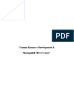 Human Resource Development and Managerial Effectiveness