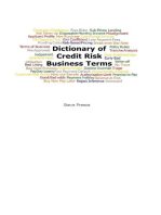 Dictionary of Credit Risk Business Terms - EXTRACT