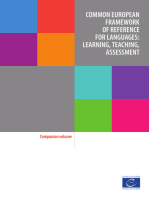 Common European Framework of Reference for Languages: Learning, Teaching, assessment: Companion volume