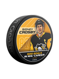 NHLPA Sidney Crosby #87 Pittsburgh Penguins 500 Goals Scored Souvenir Hockey Puck In Cube