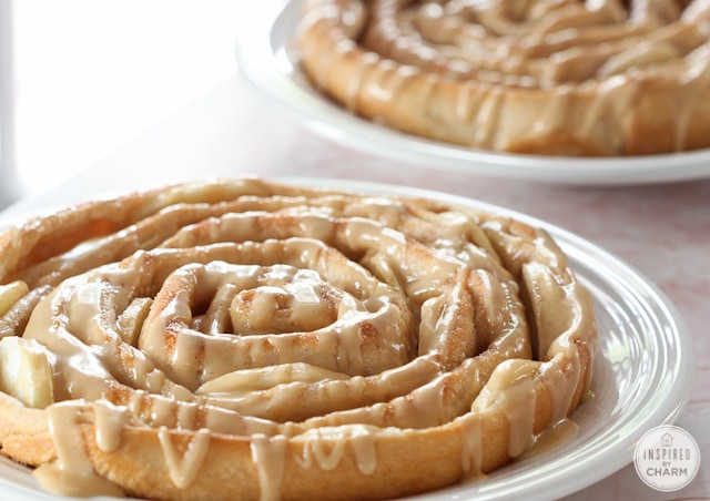 Spiral Apple Bread with Caramel Apple Glaze