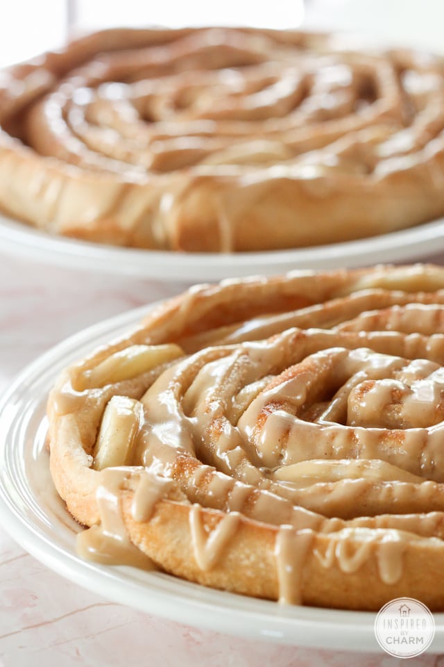 Spiral Apple Bread with Caramel Apple Glaze