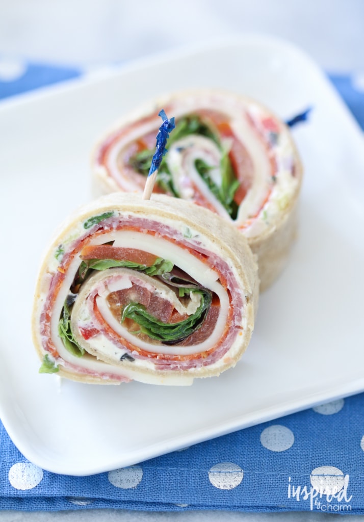 Italian Sub Sandwich Roll-ups | inspiredbycharm.com