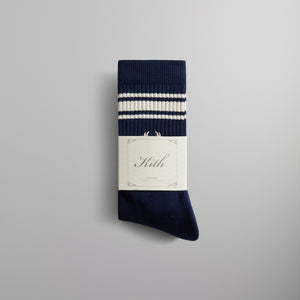 Kith Striped Script Laurel Logo Sock - Nocturnal