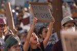 Group of people protesting for women's reproductive rights