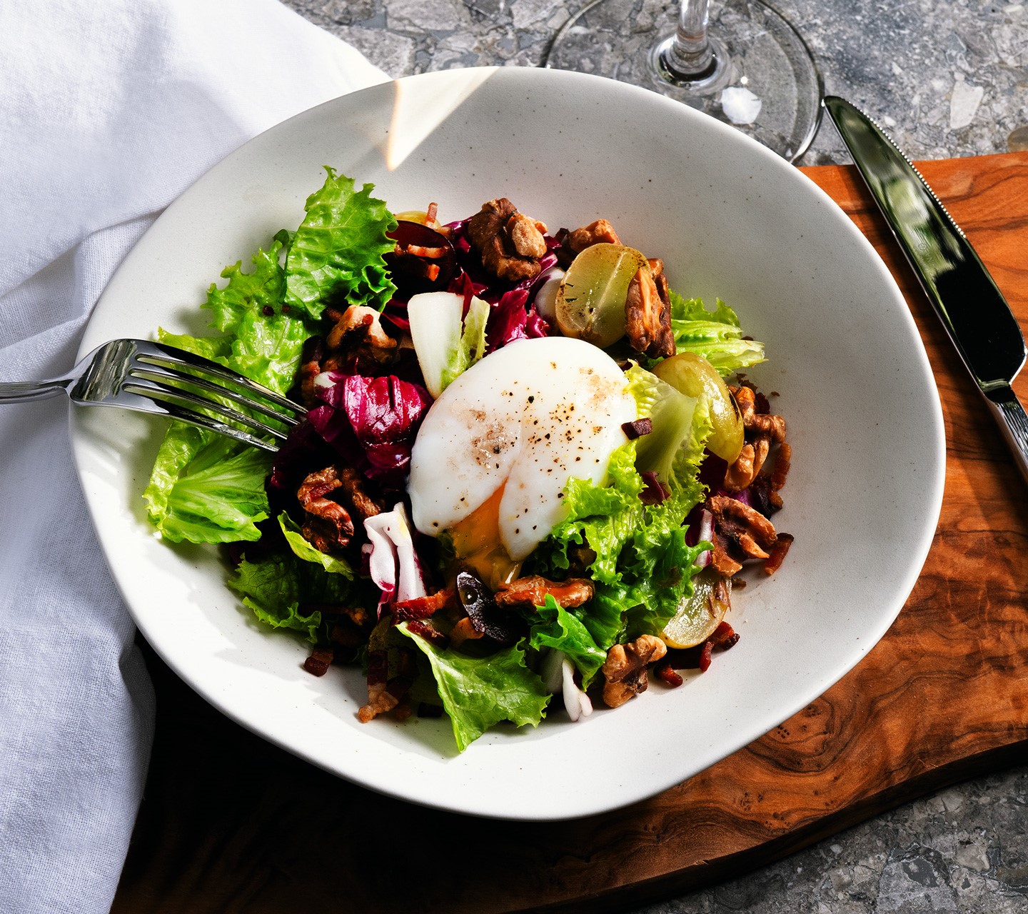 Sous Vide poached egg salad