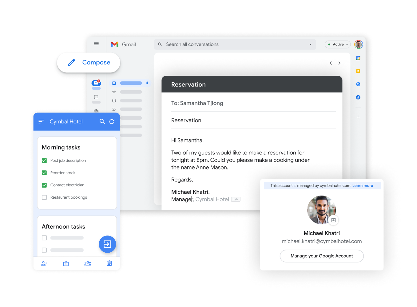 Bekende apps, zoals Google Spreadsheets en Gmail, om efficiënter te werken