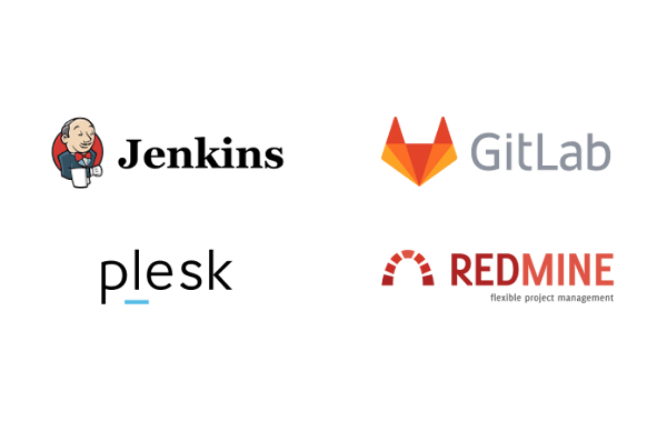  Jenkins、GitLab、Plesk 和 Redmine