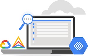 Logotipo "Acompanhe o histórico dos seus recursos do Google Cloud e do Anthos"