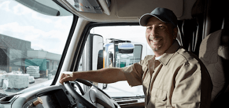 Smiling truck driver