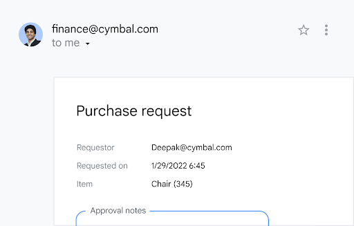 Approve requests without leaving your inbox