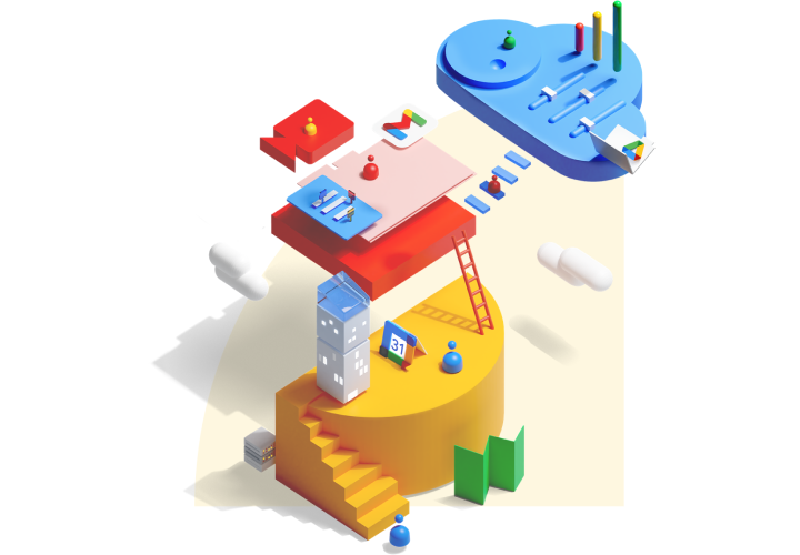 Google Workspace Hero illustration for the Enterprise page