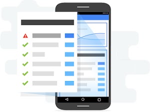 Mobile phone displays data and graph onscreen. A rectangle of text is in the foreground with green checkmarks in the left margin except top line, which has red triangle and white exclamation point