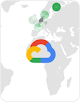 mapa del mundo con puntos verdes