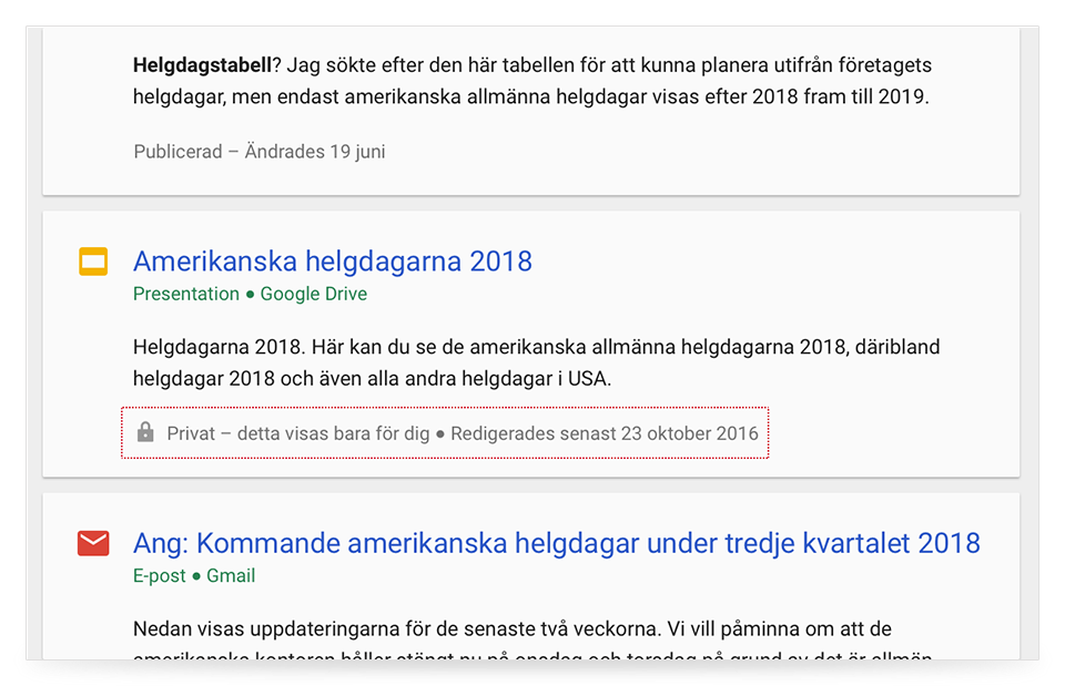 Informationskort för Cloud Search