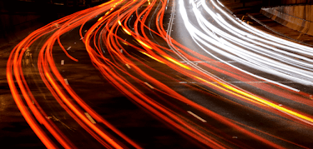 Highway traffic at night