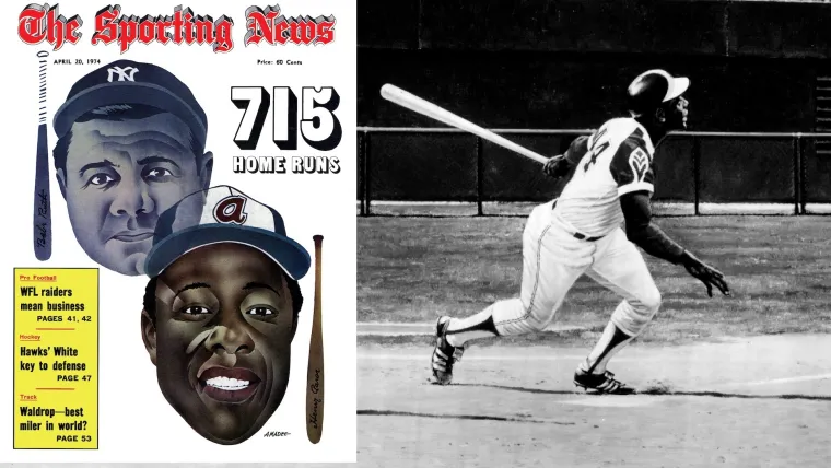 TSN cover Hank Aaron 715th home run