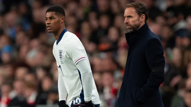 Marcus Rashford and Gareth Southgate