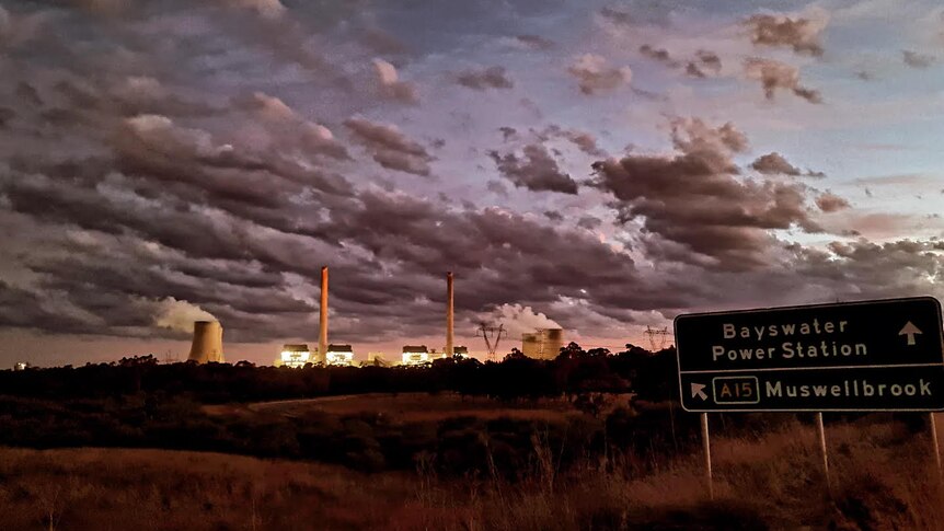 Clouds and sunset over the Bayswater Power Station 