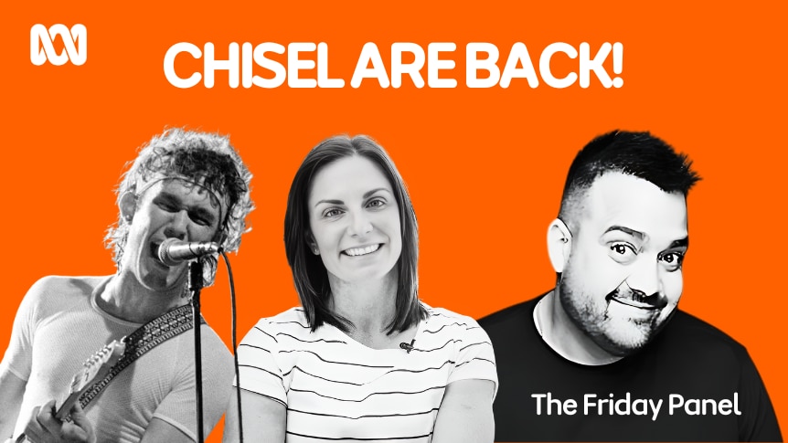 Image of Jimmy Barnes, Christie Dawes and Dane Simpson on orange background