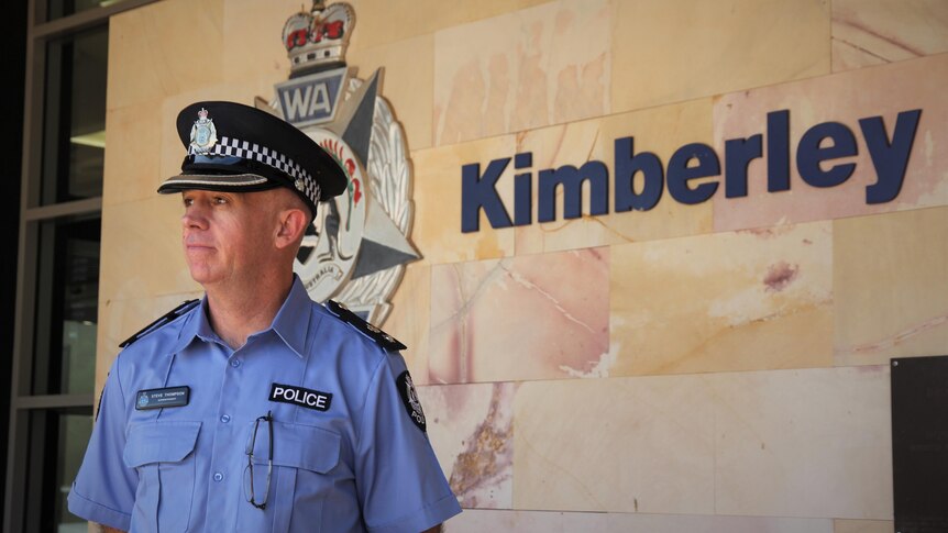 Steve Thompson stands outside of Broome Police Station 