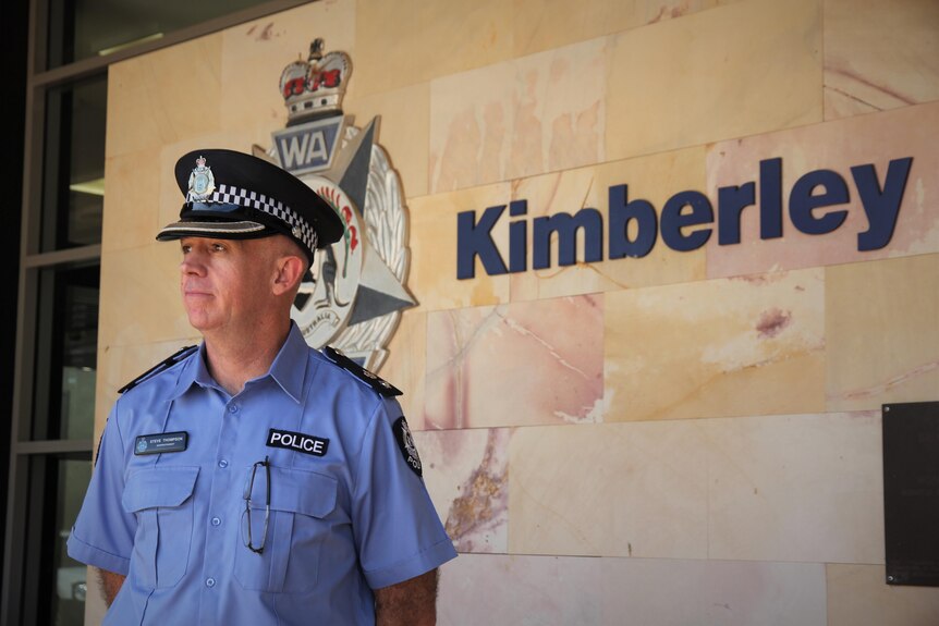 Steve Thompson stands outside of Broome Police Station 