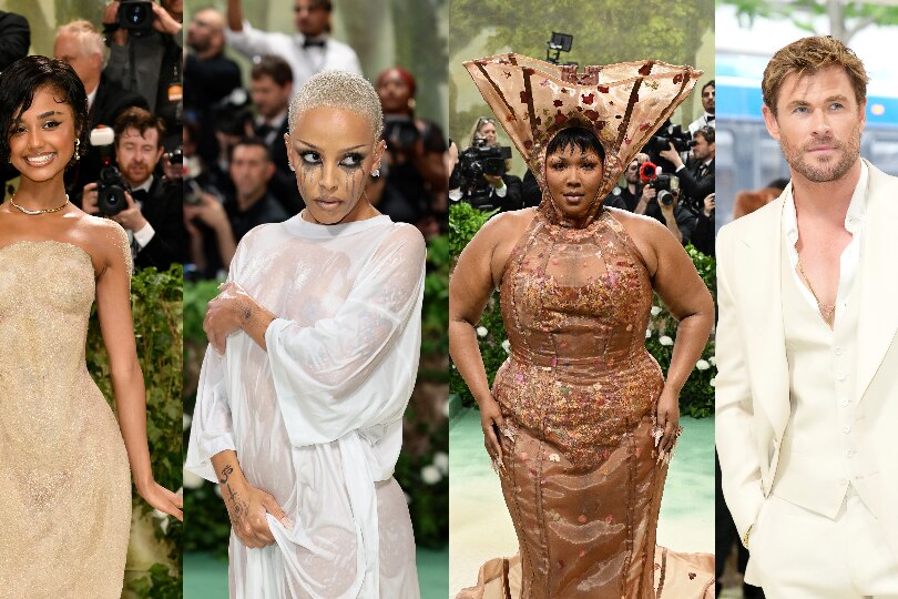 Composite image of Tyla, Doja Cat, Lizzo and Chris Hemsworth attending the 2024 Met Gala.