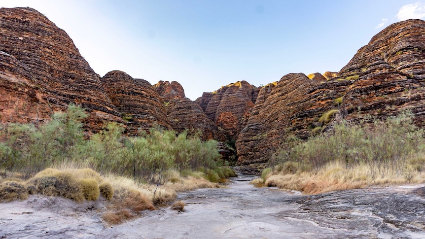 A pathway leads into the Purnululu National Park