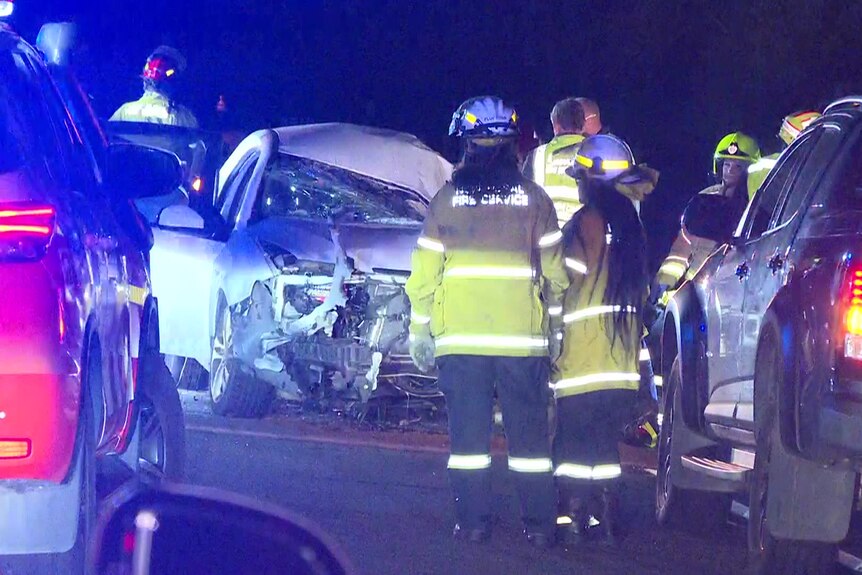 emergency services at the scene of a crash where a 16 year old male died at port stephens