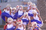 Marilyn Monroe impersonators taking part in the annual Marilyn Jetty Swim.