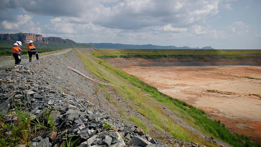 The tailings storage facility, also known as water dam, at ERA's Ranger Uranium Mine.