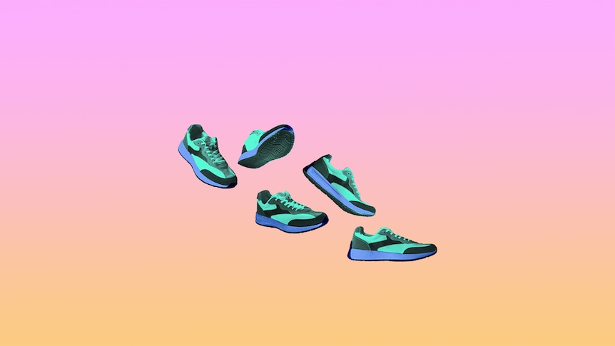 sneakers on a coloured background