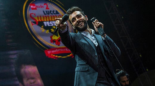 Marco Mengoni performs at Lucca Summer Fest 