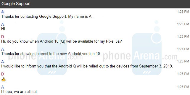 Android 10 coming September 3 as confirmed by this Google Support agent - Android 10 release date confirmed: Here&#039;s when Google will release it to Pixel phones