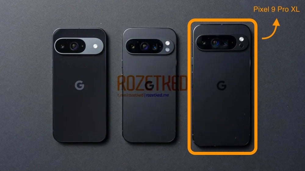 Live image of what is allegedly the Pixel 9 series with the Pixel 9 (left), Pixel 9 Pro (middle), Pixel 9 Pro XL (right) (Image credit to Rozetked). - Pixel 9 Pro release date expectations, price estimates, and upgrades