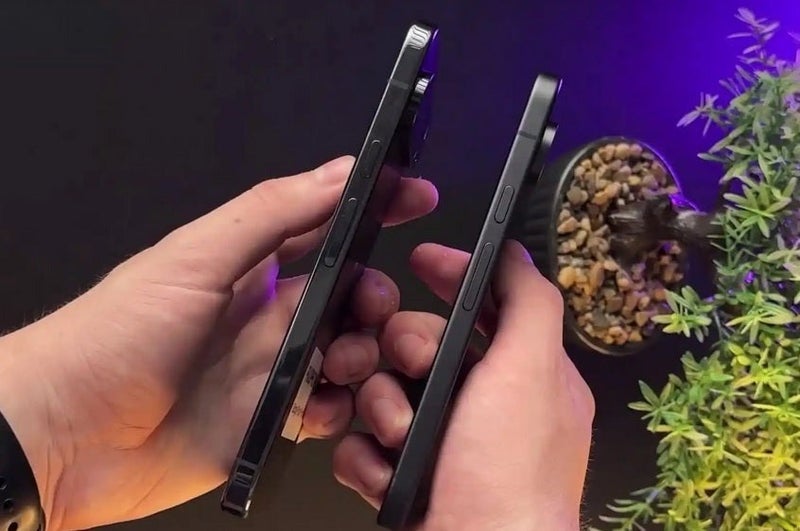 Hands-on photos of what allegedly are the Pixel 9 Pro XL and the Pixel 9, comparing their matte and glossy finishes.