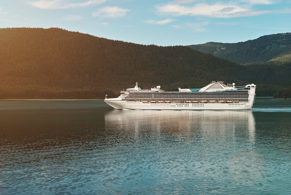 cruise ship off coast of Alaska