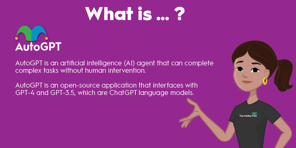 An infographic defining and explaining the term "AutoGPT."