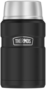Thermos Stainless King Récipient alimentaire isotherme en acier inoxydable, Acier inoxydable, Noir mat, 0,71 Liter