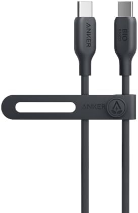 Anker USB C to USB C Cable (240W 3ft), USB 2.0 Bio-Based Charging Cable for iPhone 15/15Pro/15Plus/15ProMax,MacBook Pro 2020, iPad Pro 2020, iPad Air 4, Samsung Galaxy S23 (Phantom Black)