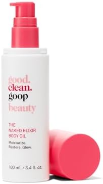 good.clean.goop beauty The Naked Elixir Body Oil | Body Oil to Hydrate Skin Barrier | Vitamin E Oil, Turmeric Root Extract & Saffron Extract | Body Moisturizer | Cruelty-Free & Vegan | 3.4 Fl oz