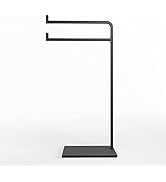 Hand Towel Stand for Bathroom Counter - 17" Black Countertop Towel Stand - Holds 2 Towels - Count...