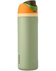 Owala FreeSip Insulated Stainless Steel Water Bottle with Straw for Sports and Travel, BPA-Free, 24-oz, Orange/Green (Camo Cool)