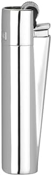 Clipper Classic Large Metal Lighter - CP11 Silver Matte/Shiny Finish, Durable & Refillable with Packing Tool - Iconic Design, Dimensions: 2.5in x 0.55in - 1 Lighter - refillable