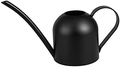 IMEEA Small Watering Can for Indoor Plants Stainless Steel Watering Can with Long Spout 15oz/450ml, (Black)