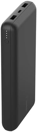 Belkin Power Bank, BoostCharge USB-C Portable Charger 20k w/ 1 USB-C Port and 2 USB-A Ports with USB-C to USB-A Cable for iPhone 15, 15 Plus, 15 Pro, 15 Pro Max, Samsung Galaxy S24, & More - Black