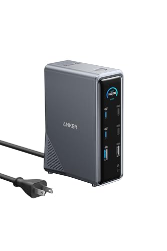 Anker Prime ドッキングステーション (14-in-1, Dual Display, 160W) USB PD最大100W出力対応USB-Cアップストリームポート Built-in GaN AC-DC電源装置搭載 10Gbps高速データ転送