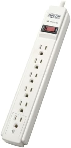 Tripp Lite 6 Outlet Surge Protector Power Strip 6ft Cord 790 Joules LED & INSURANCE (TLP606) Gray