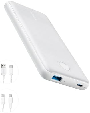 Anker Portable Charger, USB-C PortableCharger 10000mAh with 20W Power Delivery, 523 Power Bank (PowerCore Slim 10K PD) for iPhone 14/13/12 Series, S10, Pixel 4 and More (White)